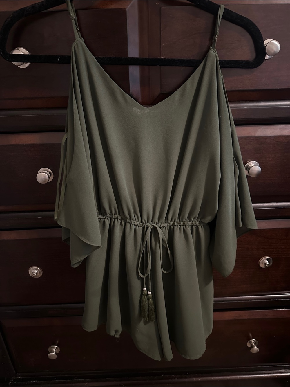 Dainty Hooligan Olive Green Top with Branded Tag